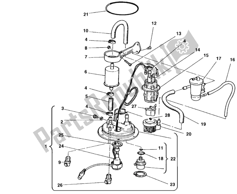 Tutte le parti per il Pompa Di Benzina del Ducati Superbike 916 Senna 1998